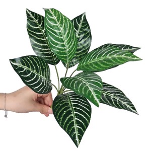 Feuilles de Monstera rayées artificielles Mengjie, plantes vertes de 30 cm à 100 cm, PVC souple, décoration intérieure, accessoires de mariage - Product Image 4