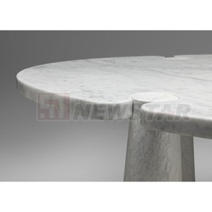 Newstar 2024 chất lượng cao bằng đá cẩm thạch trắng bàn ăn, đá tự nhiên đồ nội thất sang trọng - Product Image 3