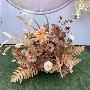 Centro de Mesa Floral para Boda, Hecho a Mano, con Rosas de Café, para Decoración de Pasillos y Escenarios, Totalmente Equipado - Product Image 3