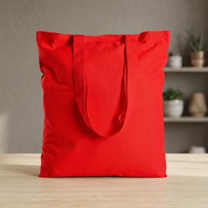 Bolsa de Lona Roja Mediana con Asa Superior, Bolsa de Compras para Uso Diario - Product Image 1