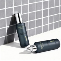 Flacon pulvérisateur en verre noir givré de 100 ml, 120 ml, 150 ml, avec bouchon argenté métallisé brillant, flacon pulvérisateur pour brume faciale, flacon cosmétique, emballage