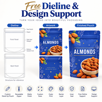 Sachets d'emballage mats personnalisés à fermeture éclair pour noix, sacs haute barrière pour noix de cajou, amandes, pistaches et mélange de noix