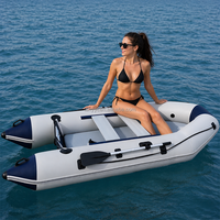Bateau de sauvetage et d'assaut gonflable en PVC de 0,9 mm, soudé à chaud, 0,6 m (11,8 pi), capacité personnalisée, rameuse électrique stable