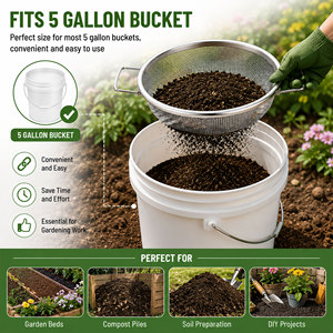 Galvanized <b>Wire</b> <b>Mesh</b> Strainer Round Colander with Handles for Kitchen Use - Product Image 5