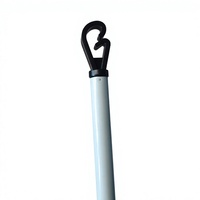 Séchoir à linge télescopique pliable en fer, écologique et réglable, avec support de poteau et crochet pour l'extérieur et le camping