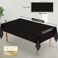 Nappe en plastique jetable de couleur unie noire 8 paquets de couverture de Table pour la fête d'Halloween de remise