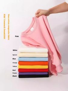 Suéter Infantil de Cuello Redondo, Color Liso, Deportivo y Casual para Otoño, 320G de Algodón, Venta al Por Mayor - Product Image 6