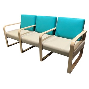Silla de Espera Ssouy, Color Beige, Respaldo Verde, con Reposabrazos, para Área de Recepción - Product Image 5