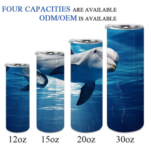 Tumbler Isolato in Acciaio Inox da 20 oz, Bianco, Sottile e Dritto per Sublimazione, con Cannuccia - Product Image 5