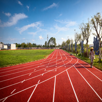 Piste de course scolaire en caoutchouc in situ conforme à la norme EN 14877, 14 mm, qualité professionnelle pour le marché américain