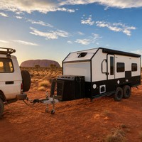 ONLYWE Caravane de voyage tout-terrain portable, caravane familiale de style australien pour le camping