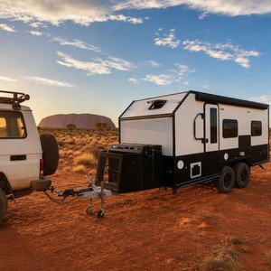 Remolque <span class=keywords><strong>de</strong></span> Viaje Todoterreno Portátil ONLYWE, Remolque para Campamento, Caravana Familiar Estilo Australiano para Acampar - Product Image 1