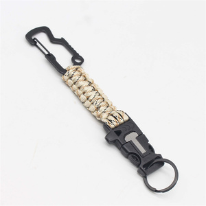 Edc Outdoor Paracord Survival Keychain Emergency Paracord Survival Kit con pedernal, silbato, abrebotellas, mosquetón - Product Image 4