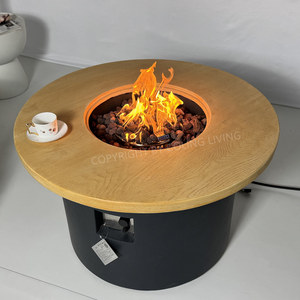 Table de foyer au gaz en forme de baril de <span class=keywords><strong>whisky</strong></span> de luxe avec 65 000 BTU certifiée CE, écologique, pour jardin, patio, cour - Product Image 3