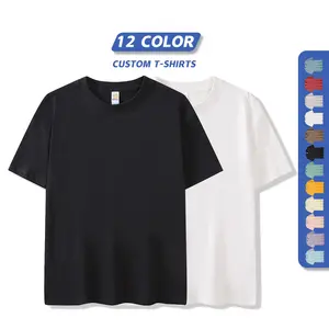 Wholesale Custom Logo 300GSM Cotton Men's T-Shirt Short Sleeve Men's Brand New T-shirt High Quality Tees For Man Heavy Tops Tees