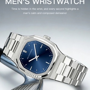 Nouvelle montre-bracelet de luxe à mouvement à quartz 34 mm pour hommes, cristal saphir, ultra-fine, en acier inoxydable, Relogio Masculino - Product Image 5