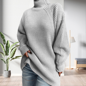 Prix de gros Pull décontracté à col roulé et manches longues de couleur unie pour femme Sehefashion Fashion - Product Image 6