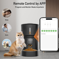 CE FCC-Dispensador de comida seca para perros y gatos, alimentador automático de mascotas con control por aplicación de teléfono para interiores
