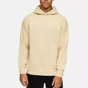 Benutzerdefinierte terry hoodie männer pullover nach hoodie beige keine kordelzug hoodie sweatshirt