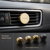 Diffuseur de parfum pour voiture en alliage d'aluminium réutilisable avec logo personnalisé, clip de fixation sur grille d'aération, sans électricité, garantie 1 an, coffret cadeau