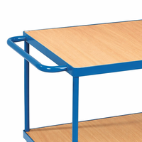 Chariot silencieux à quatre roues à double plateau, à roulement silencieux, pour usage industriel en entrepôt, personnalisable OEM