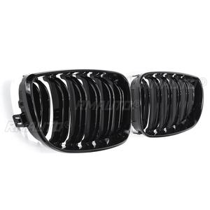 2 pièces Grilles de calandre avant pour BMW E81 E82 E87 E88 118i 125i Série 1 2007-2013 Noir brillant mat M 2 Lames Style automobile - Product Image 3