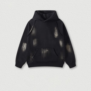 TKAN750 personnalisé hommes lavé en détresse à capuche coton polaire blanc haute qualité pull lavé à l'acide Vintage à capuche hommes vêtements - Product Image 2