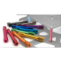 Entretoises en aluminium M3 à double tête hexagonale, colorées, piliers d'espacement en aluminium M3x15/20/25/30/35/37/40/45/50