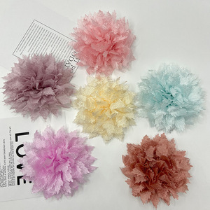 Fleur de camélia en tissu faite à la main, accessoires de bijoux DIY, décorations de mariage, prix de gros d'usine - Product Image 2