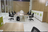 Bureau de direction moderne en bois en forme de L personnalisé, écologique, surface ignifuge, durable, montage facile