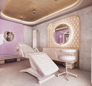 Dernier modèle de salon de beauté violet Mobilier de barbier pour intérieur coiffure Décoration boutique manucure ongles - Product Image 5