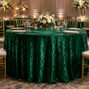 Wholesale Round Crushed Velvet <b>Tablecloth</b> Purple Pink Banquet Table Linen for Wedding Hotel Event Bulk - Product Image 1