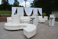 Ensemble de canapés de décoration de mariage en plein air rond capitonné en cuir personnalisable pour les événements de centre commercial