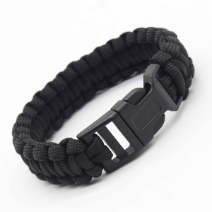 DF404 Black <b>Braided</b> Nylon Survival Bracelet Buckle Outdoor <b>Accessory</b> All Seasons - Product Image 1