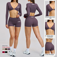 Ensemble de soutien-gorge de sport et short taille haute extensible pour femme, idéal pour le yoga, la gym et les activités sportives