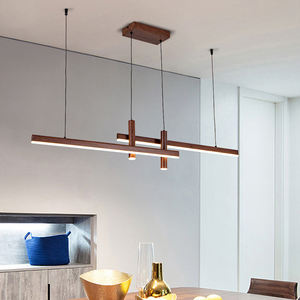 Luces colgantes minimalistas, luces colgantes Led de madera de nogal nórdico para comedor/sala de estar, cocina, recepción, dormitorio, Hotel - Product Image 1