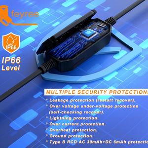 Cargador de Vehículos Eléctricos Portátil de 7KW 32A Ajustable con Conector GBT, Versión con Aplicación, Tiempo de Carga Ajustable, Caja de Carga de 22KW - Product Image 3