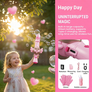 Baguettes à <span class=keywords><strong>bulles</strong></span> magiques rechargeables avec lumières et son, incluent des gants et une tasse anti-déversement, machine à <span class=keywords><strong>bulles</strong></span> élastiques pour enfants - Product Image 5