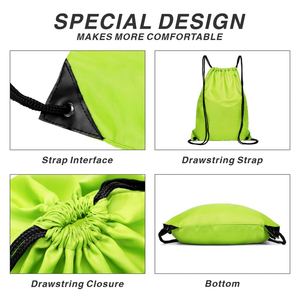 Wholesale Large Capacity Drawstring Backpack Waterproof Grocery Storage <b>Bag</b> Green <b>Nylon</b> Drawstring <b>Bag</b> - Product Image 6