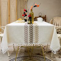 Nappe brodée Offre Spéciale DaiRui nappe en lin imperméable pour la décoration de fête de mariage