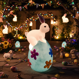 Factory Outlet Easter <b>Standing</b> Crafts Handmade Bright-Coloured Ornaments Rabbit PP Bunny Easter Decoration - Product Image 3