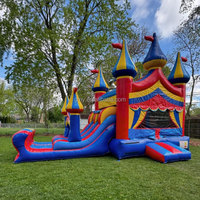 GMY Gonflables Double Toboggan Château gonflable Combo Gonfiabili Château Gonflable Professionnel Maison gonflable Toboggan aquatique pour enfants