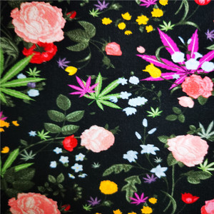 Tùy chỉnh in kỹ thuật số Bông Elastane hoa in vải tùy chỉnh in nở bông spandex jersey vải dệt kim - Product Image 3