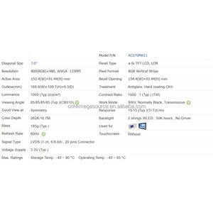 Módulo de Pantalla LCM Industrial AC070MR11 Nuevo y Original - Product Image 2