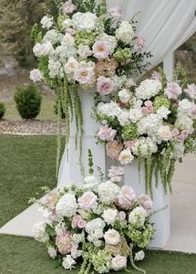 Centres de table suspendus en soie rose, blanc, vert, rose, hydrangea, et lys artificiels pour la décoration de table de mariage - Product Image 6