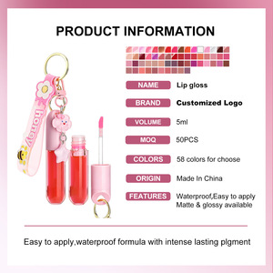 MLM Venta Caliente: Set Combinado de Brillo Labial y Lápiz Labial Personalizado con Llavero, Vegano, Libre de Crueldad Animal, Aceite Labial Brillante, Hidratante y de Larga Duración, Marca Privada - Product Image 4