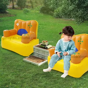Cắm Trại Ngoài Trời gấp PVC trẻ em không khí ghế bành mini trẻ em vui vẻ phim hoạt hình thổi lên chiếc ghế trẻ em trò chơi bơm hơi sofa