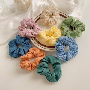 फाइनस्टाइल रंगीन कस्टम फैब्रिक सॉलिड कलर इलास्टिक हेयर बैंड बड़े स्क्रंचीज़ हेयर बैंड हेयर एक्सेसरीज़ स्क्रंचीज़ थोक में - Product Image 2