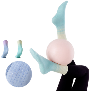 Anti <b>Slip</b> Grip Socks for Dance Yoga & Pilates-Autumn Knitted Crew Socks Sporty Design OEM Manufacturer Ready - Product Image 1