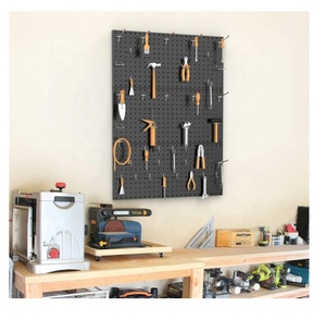 Shed Modular Peg Board Organizer Board Kit <span class=keywords><strong>Outils</strong></span> Pegboard Système <span class=keywords><strong>de</strong></span> stockage <span class=keywords><strong>Panneaux</strong></span> Pegboard en métal <span class=keywords><strong>pour</strong></span> mur Garage Utility - Product Image 6